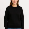 Üç İplik Düz Bisiklet Yaka SweatShirt  - Siyah
