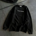Üç İplik Penye Bisiklet Yaka Baskılı SweatShirt - Siyah