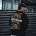 Üç İplik Penye Bisiklet Yaka Oversize Baskılı SweatShirt - Siyah