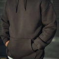 Üç İplik Penye Kapşonlu Basic SweatShirt - Antrasit