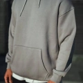 Üç İplik Penye Kapşonlu Basic SweatShirt - Boyalı Gri