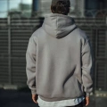 Üç İplik Penye Kapşonlu Basic SweatShirt - Boyalı Gri -