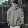Üç İplik Penye Kapşonlu Basic SweatShirt - Boyalı Gri