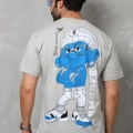 Unisex Basic Bisiklet Yaka Oversize T-Shirt - Gri