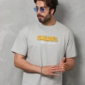 Unisex Basic Bisiklet Yaka Oversize T-Shirt - Gri