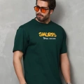 Unisex Basic Bisiklet Yaka Oversize T-Shirt - Yeşil