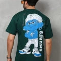 Unisex Basic Bisiklet Yaka Oversize T-Shirt - Yeşil