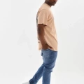 Unisex Baskılı Oversize T-Shirt - Bej