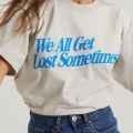 Unisex Baskılı Oversize T-Shirt - Beyaz