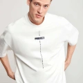 Unisex Baskılı Oversize T-Shirt - Beyaz