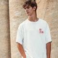 Unisex Baskılı Oversize T-Shirt - Beyaz