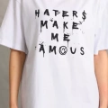 Unisex Baskılı Oversize T-Shirt - Beyaz