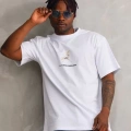 Unisex Baskılı Oversize T-Shirt - Beyaz