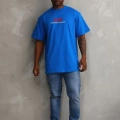 Unisex Baskılı Oversize T-Shirt - Mavi