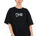 Unisex Baskılı Oversize T-Shirt - Siyah