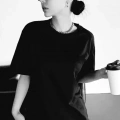 Unisex Baskılı Oversize T-Shirt - Siyah