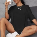 Unisex Baskılı Oversize T-Shirt - Siyah
