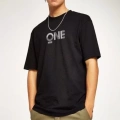 Unisex Baskılı Oversize T-Shirt - Siyah