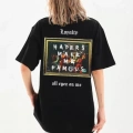 Unisex Baskılı Oversize T-Shirt - Siyah