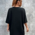 Unisex Baskılı Oversize T-Shirt - Siyah