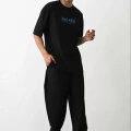 Unisex Baskılı Oversize T-Shirt - Siyah