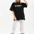 Unisex Baskılı Oversize T-Shirt - Siyah