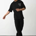 Unisex Baskılı Oversize T-Shirt - Siyah