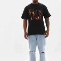 Unisex Baskılı Oversize T-Shirt - Siyah