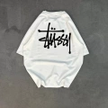 Unisex Bisiklet Yaka Baskılı Oversize T-Shirt - Beyaz