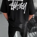 Unisex Bisiklet Yaka Baskılı Oversize T-Shirt - Siyah