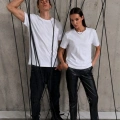 Unisex Kısa Kollu Bisiklet Yaka Basic Viskon Bluz