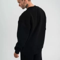 Uzun Kol Bisiklet Yaka Basic SweatShirt - Siyah