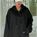 Uzun Kol Kapşonlu Basic Sweatshirt hoodie - Siyah