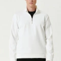Uzun Kol Yarım Farmuarlı Yakalı Basic SweatShirt - Beyaz