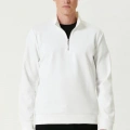 Uzun Kol Yarım Farmuarlı Yakalı Basic SweatShirt - Beyaz