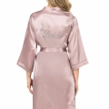 Vizon Kısa Saten Bride Sabahlık