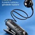 Yaka Klipsli Makaralı Bluetooth Tek Kulaklık