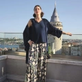 Yaprak Desenli Ve Dantelli 3lü Pijama Takımı