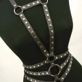 Zımba Detaylı Şık Deri Harness Korse - 546