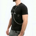 Zincir Detaylı Deri Erkek  Göğüs Harness - m95