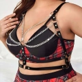 Zincir Detaylı Deri Göğüs Harness - 808