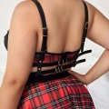 Zincir Detaylı Deri Göğüs Harness - 808