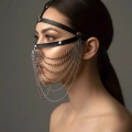 Zincirli Deri Seksi Maske - 465