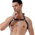 Zincirli Erkek  Göğüs Deri Harness - m96