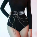 Zincirli Fantezi Deri Harness - 731