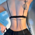 Zincirli Giysi Üzeri Göğüs Harness, Crop Büstiyer - 1165