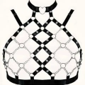 Zincirli Seksi Lastik Göğüs Harness - 926