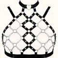 Zincirli Seksi Lastik Göğüs Harness - 926
