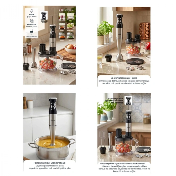 2 L Hazneli Multi Blender Seti