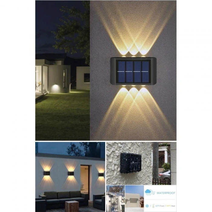 2li Solar Duvar Aydınlatması 6 Ledli Gün Işığı